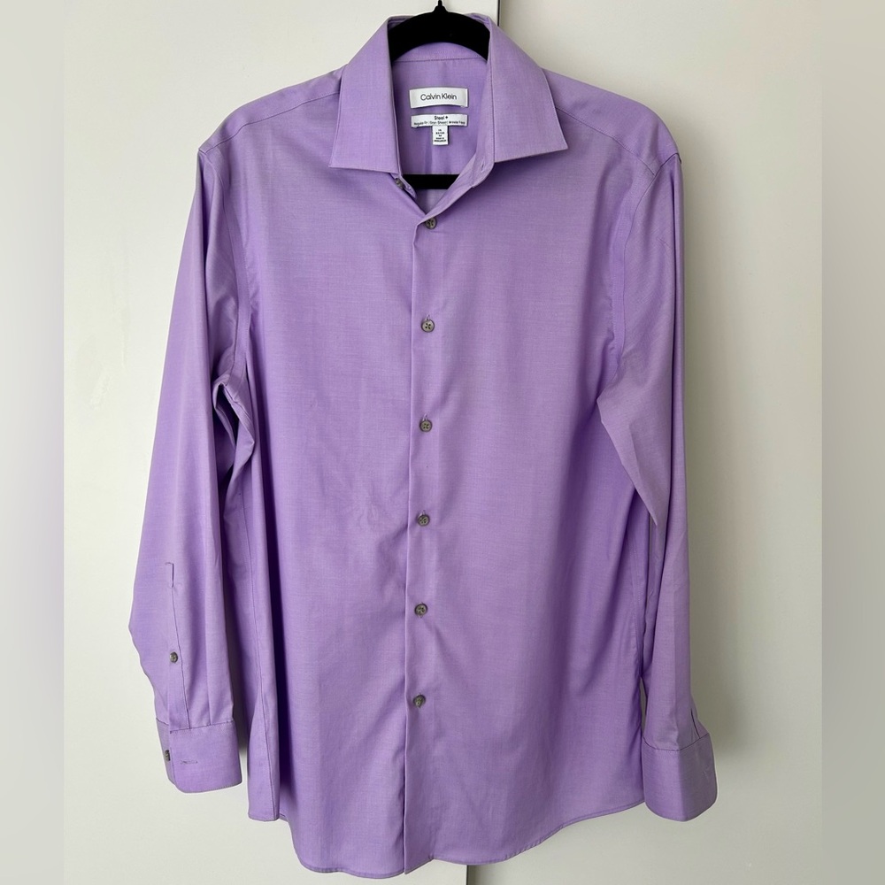 Calvin Klein Steel+ Wrinkle Free Lilac Dress Shirt
